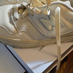 New Balance 550 All-White Leather Sneakers